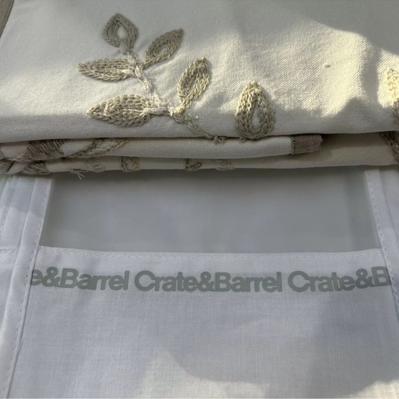 Crate & Barrel Grace Pattern Embroidery pillow sham-20x26 Standard, Bed, Beige - Picture 6 of 8